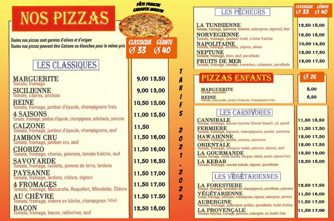 Toutes Nos Pizzas